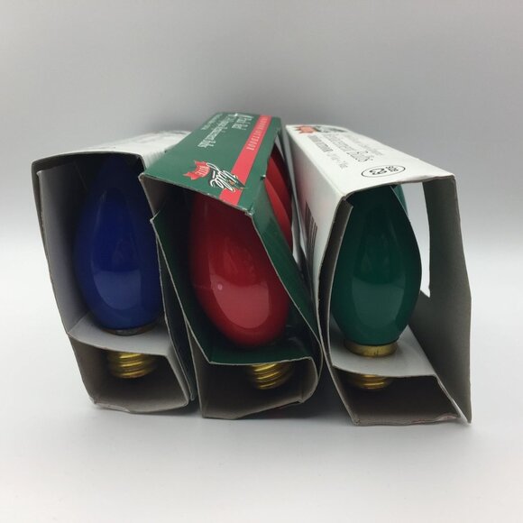 Christmas C9 Replacement Bulbs Set 12 Tree Lights Red Blue Green 4 Each - Picture 2 of 10